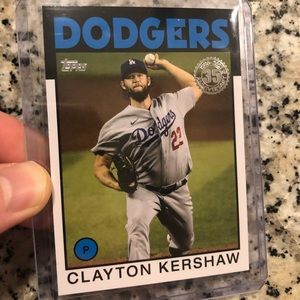 Topps 1986 Clayton kershaw Los Angeles Dodgers 2021 Insert card